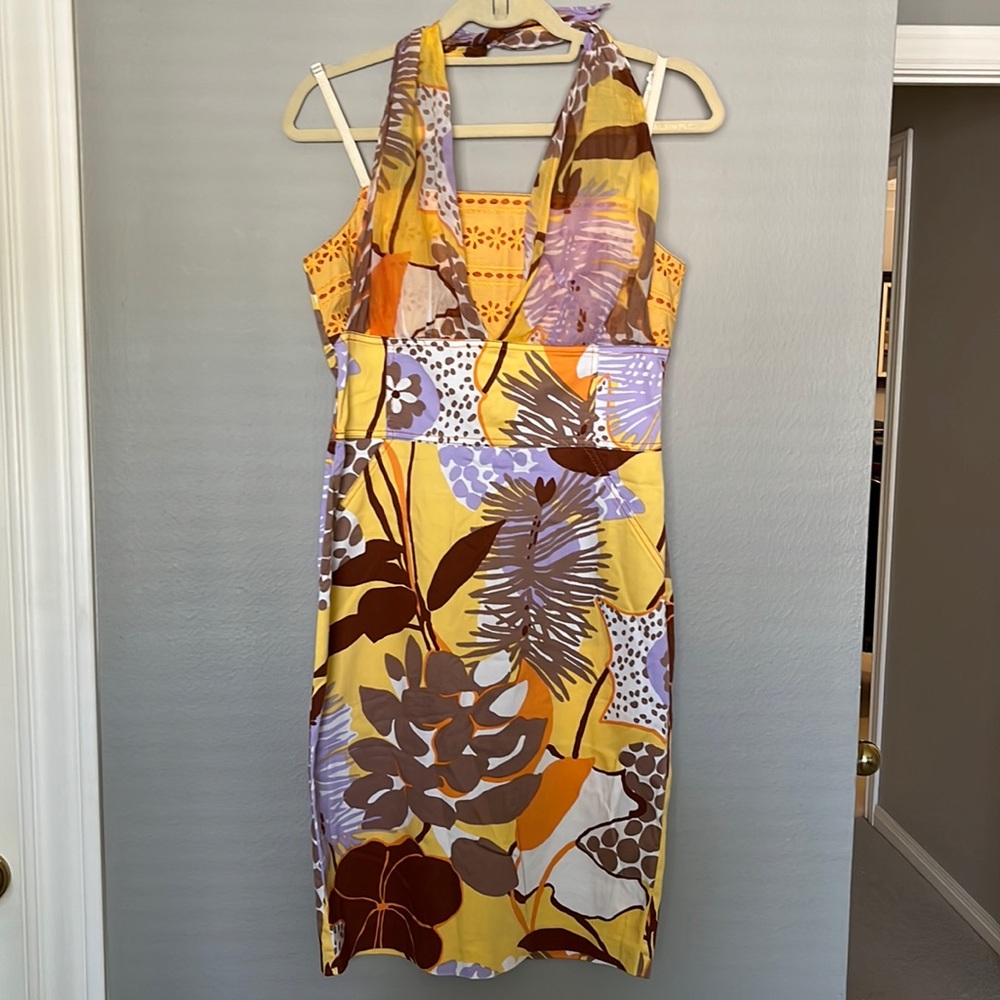 summer printed dress yellow/brown/purple/white